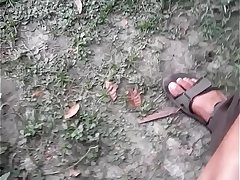 Outdoor Indian Cock jerk and flash